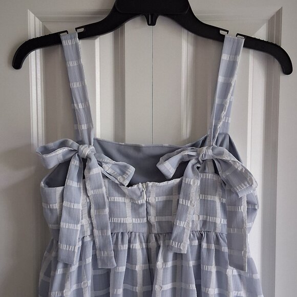 allison + kelly Light Blue & White Checkered Sundress Women's Size XS - Picture 7 of 15